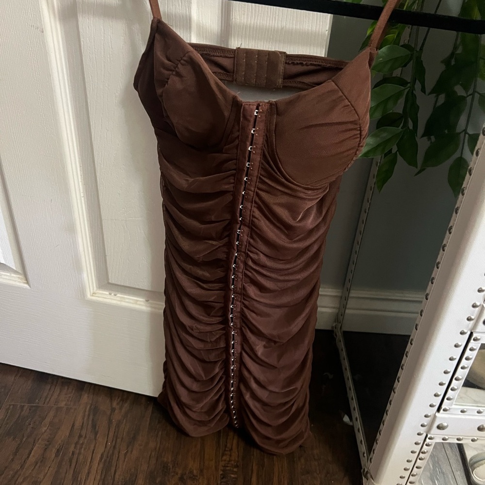 Brown mini dress
